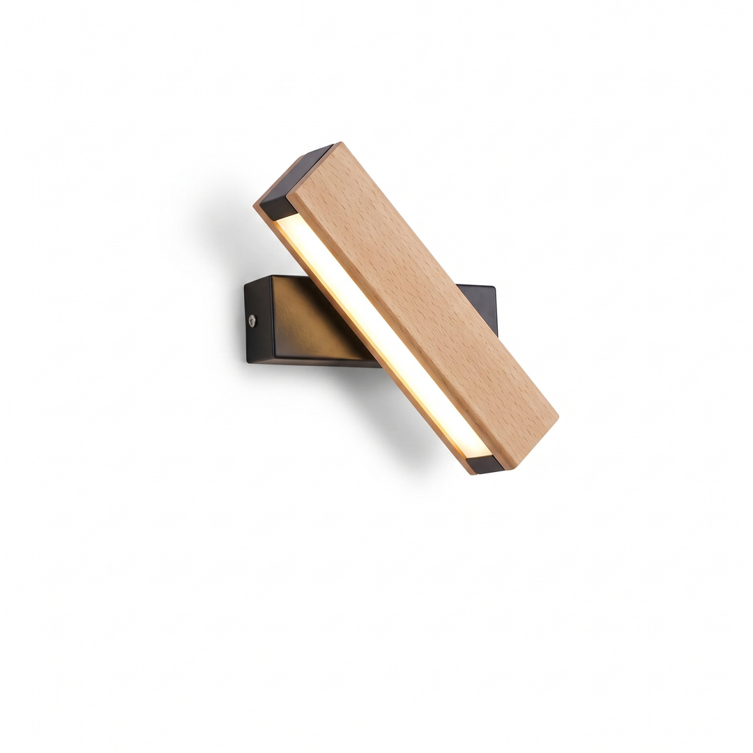 Wood LED wall sconce with warm white light