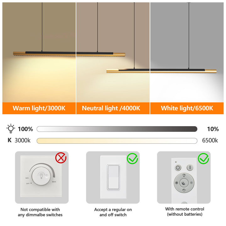 Black and gold linear pendant ceiling mounting with oval canopy detail